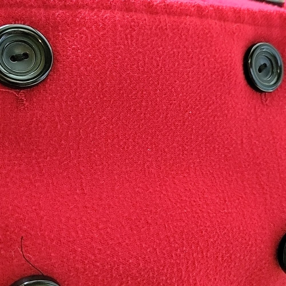 Winter double-breated or Pea coat with red lining and 2 large buttoned pockets - Picture 11 of 14